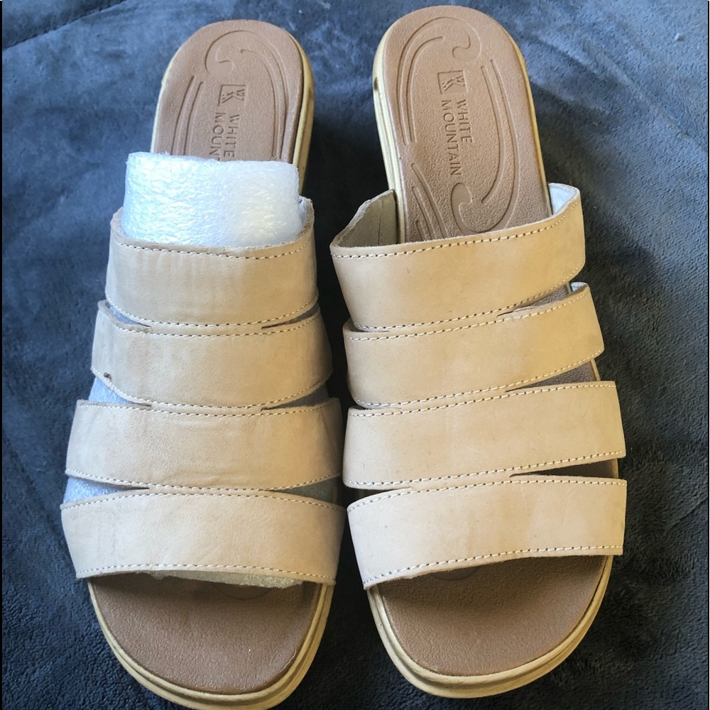 Tan colored sandals